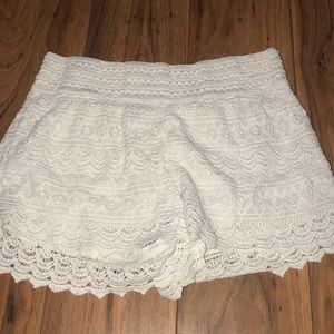 White Lacey shorts